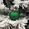 1Pz Pallina Sfera Di Vetro Liscia Verde Opaco 80Mm