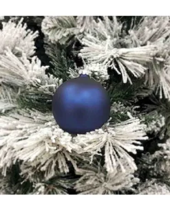 1Pz Pallina Sfera Di Vetro Liscia 100Mm Per Albero Di Natale Blu