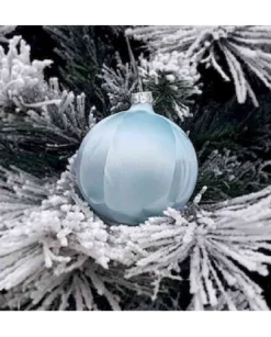 1Pz Pallina Sfera Di Vetro Liscia 80Mm Per Albero Di Natale Celeste