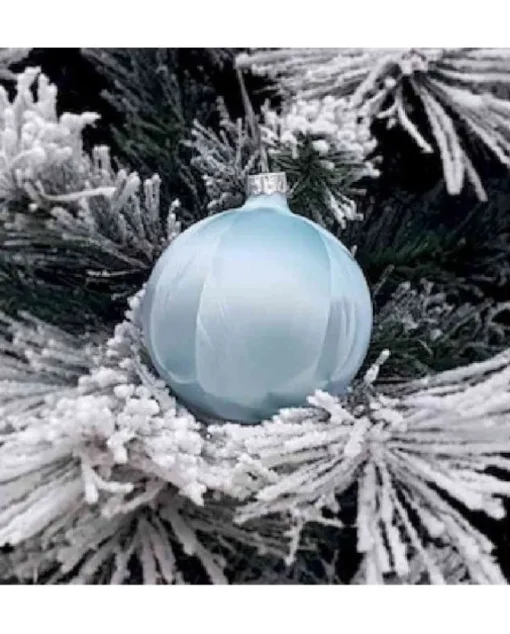 1Pz Pallina Sfera Di Vetro Liscia 80Mm Per Albero Di Natale Celeste
