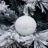 1Pz Pallina Sfera Di Vetro Decorata A Mano 80Mm Per Albero Di Natale Bianca