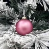 1Pz Pallina Sfera Di Vetro Liscia Vinaccia Opaca 60Mm Per Albero Di Natale