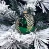 1Pz Pallina Sfera Di Vetro Decorata A Mano 80Mm Per Albero Di Natale
