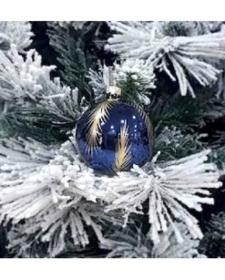 1Pz Pallina Sfera Di Vetro Decorata A Mano 80Mm Per Albero Di Natale