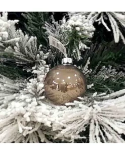 1Pz Pallina Sfera Di Vetro Liscia 60Mm Per Albero Di Natale Tortora