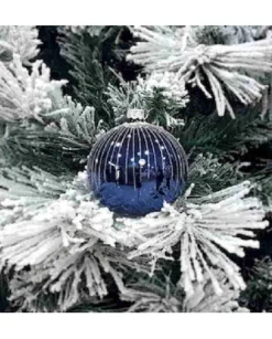 1Pz Pallina Sfera Di Vetro Decorata A Mano 80Mm Per Albero Di Natale