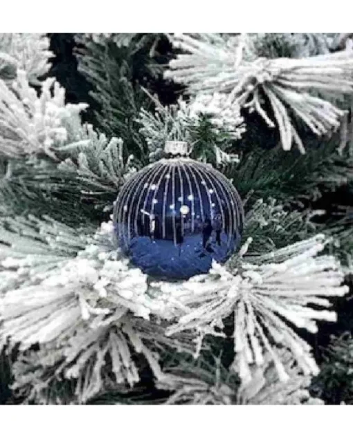 1Pz Pallina Sfera Di Vetro Decorata A Mano 80Mm Per Albero Di Natale