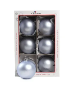1Pz Pallina Sfera Di Vetro Liscia Azzurro Lucido 80Mm