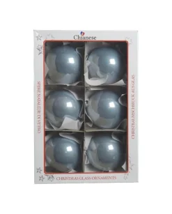 1Pz Pallina Sfera Di Vetro Liscia 80Mm Per Albero Di Natale Celeste