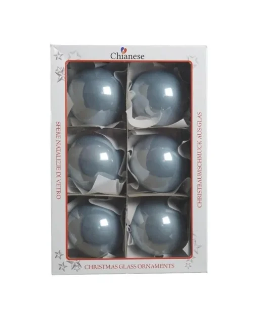 1Pz Pallina Sfera Di Vetro Liscia 80Mm Per Albero Di Natale Celeste