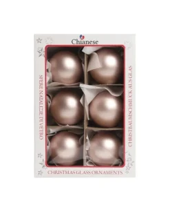 1Pz Pallina Sfera Di Vetro Liscia Rosa Opaco 60Mm Per Albero Di Natale