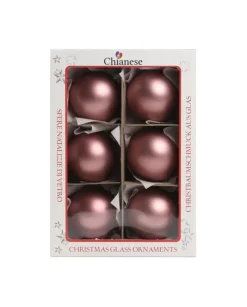 1Pz Pallina Sfera Di Vetro Liscia Vinaccia Opaca 60Mm Per Albero Di Natale