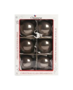1Pz Pallina Sfera Di Vetro Liscia 60Mm Per Albero Di Natale Tortora