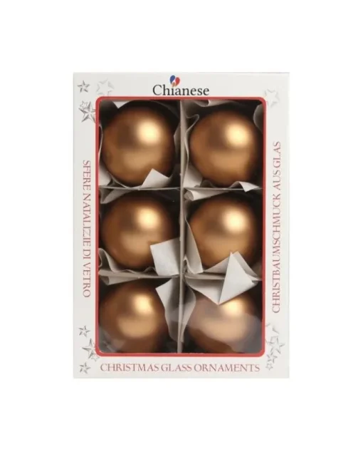 1Pz Pallina Sfera Di Vetro Rame Opaco 60Mm