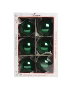 1Pz Pallina Sfera Di Vetro Tinta Unita Verde Lucido 80Mm