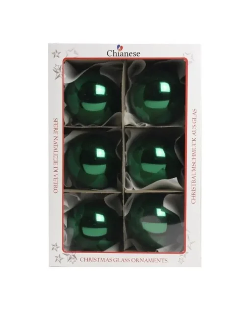 1Pz Pallina Sfera Di Vetro Tinta Unita Verde Lucido 80Mm