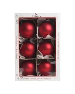 1Pz Pallina Sfera Di Vetro Liscia Rosso Opaco 80Mm