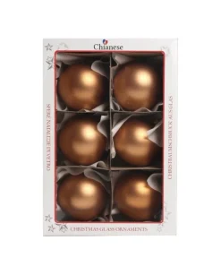 1Pz Pallina Sfera Di Vetro Liscia Rame Opaco 80Mm