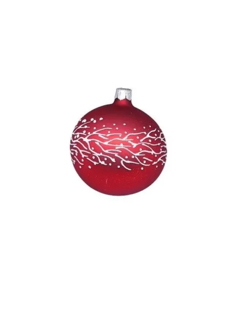1Pz Pallina Sfera Di Vetro Decorata A Mano 80Mm Per Albero Di Natale