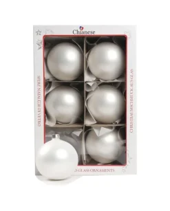 1Pz Pallina Sfera Di Vetro Liscia Bianco Opaco 80Mm