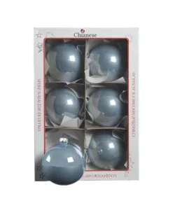 1Pz Pallina Sfera Di Vetro Liscia 80Mm Per Albero Di Natale Celeste