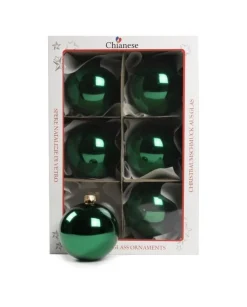1Pz Pallina Sfera Di Vetro Tinta Unita Verde Lucido 80Mm