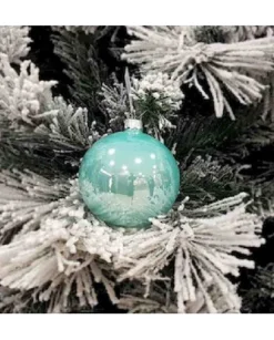 1Pz Pallina Sfera Di Vetro Liscia 80Mm Per Albero Di Natale Tiffany