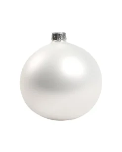 1Pz Pallina Sfera Di Vetro Liscia Bianco Opaco 80Mm