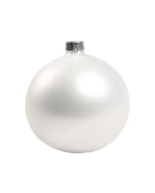 1Pz Pallina Sfera Di Vetro Liscia Bianco Opaco 80Mm