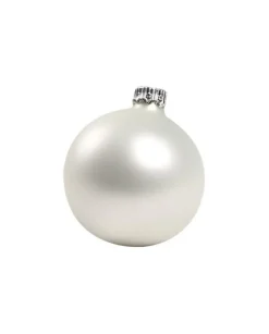 1Pz Pallina Sfera Di Vetro Liscia Bianco Opaco 60Mm Per Albero Di Natale
