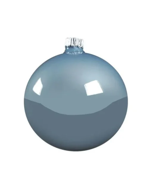 1Pz Pallina Sfera Di Vetro Liscia 80Mm Per Albero Di Natale Celeste