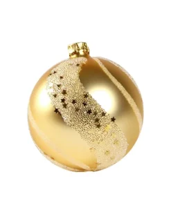 1Pz Pallina Sfera Di Vetro Decorata A Mano Oro Opaco 80Mm Per Albero Di Natale