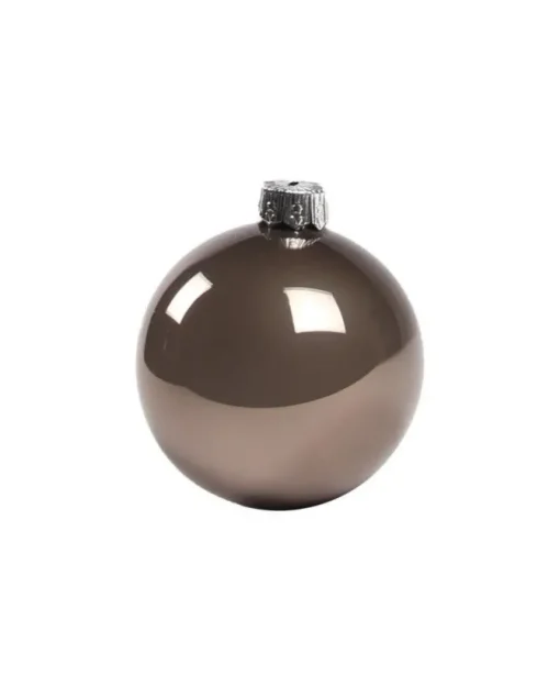 1Pz Pallina Sfera Di Vetro Liscia 60Mm Per Albero Di Natale Tortora
