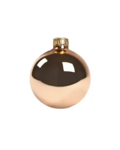 1Pz Pallina Sfera Di Vetro Rame Lucido 60Mm Per Albero Di Natale