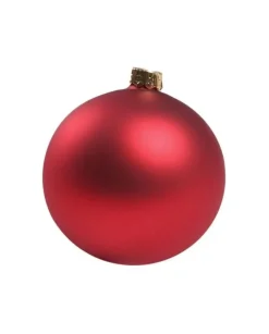 1Pz Pallina Sfera Di Vetro Liscia Rosso Opaco 80Mm