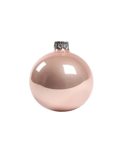 1Pz Pallina Sfera Di Vetro Liscia 60Mm Per Albero Di Natale Cipria