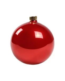 1Pz Pallina Sfera Di Vetro Liscia Rosso Lucido80Mm