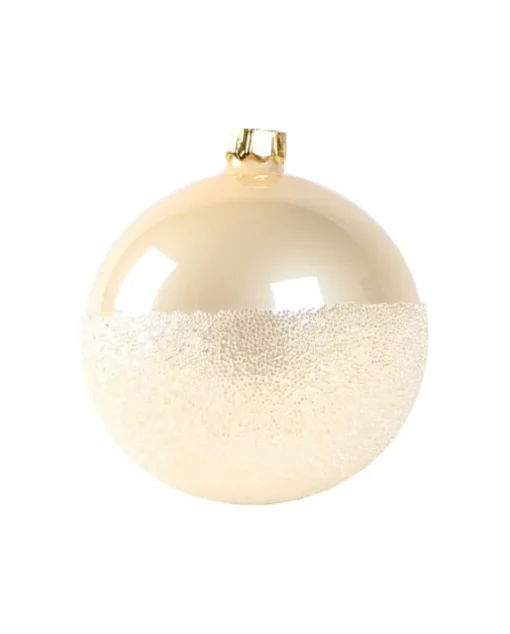 1Pz Sfera Di Vetro Decorata A Mano Champagne Lucido 80Mm
