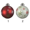 1Pz Sfera Pallina In Vetro Disponibile In Due Colori Con Decoro Fiocco Di Neve
