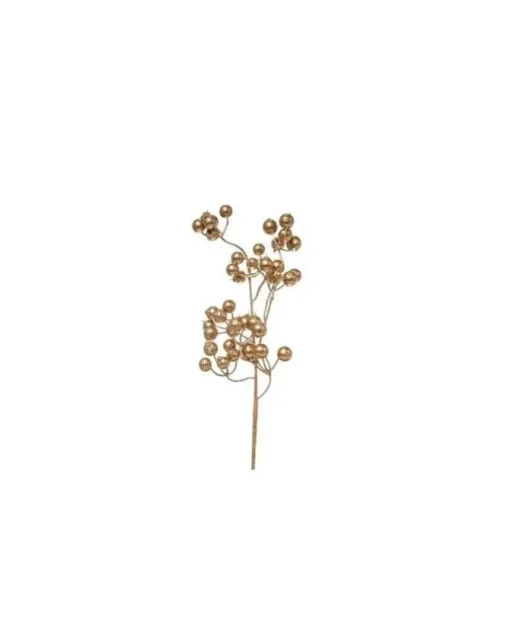 Ramo Bacche 35Cm Oro Per Decorazioni Di Natale