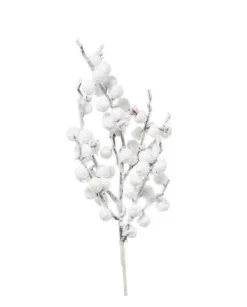 Ramo Bacche Innevate 40Cm Per Decorazioni Di Natale