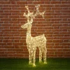 Renna Di Cristalli Acrilico 250 Led Bianco Caldo 3D