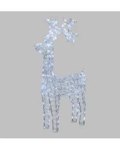 Renna Di Cristalli Acrilico 200 Led Bianco 3D