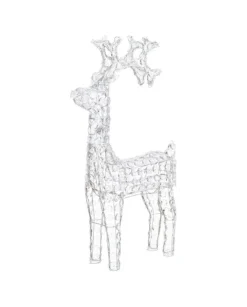 Renna Di Cristalli Acrilico 200 Led Bianco Caldo 3D