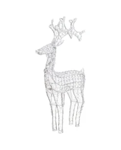 Renna Di Cristalli Acrilico 250 Led Bianco Caldo 3D