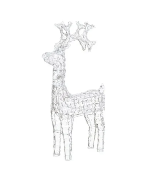 Renna Di Cristalli Acrilico 200 Led Bianco 3D
