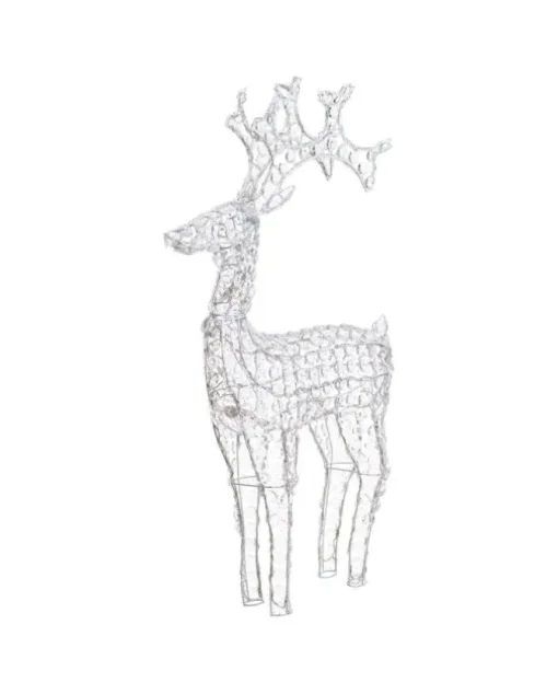 Renna Di Cristalli Acrilico 250 Led Bianco Caldo 3D