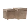 Scatola In Velluto Beige Grande 23X23 Per Regali E Decorazioni Di Natale 1Pz