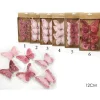 Set 3 Farffalle Rosa Con Molletta Di Supporto 12 Cm In 6 Varianti