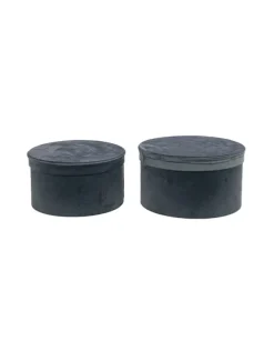 Set 2 Scatole Cilindriche Grigio O28,5X16 Cm Per Regali E Decorazioni Di Natale